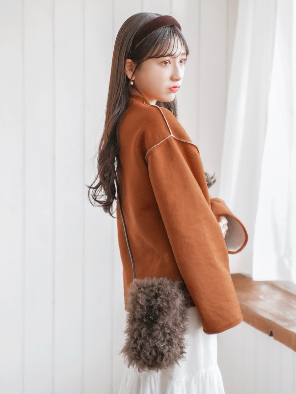 Mouton Fur Shoulder Bag