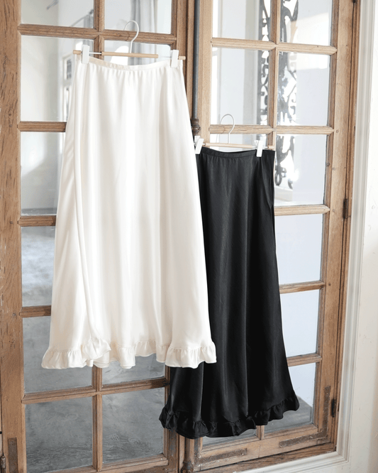 Satin flare skirt