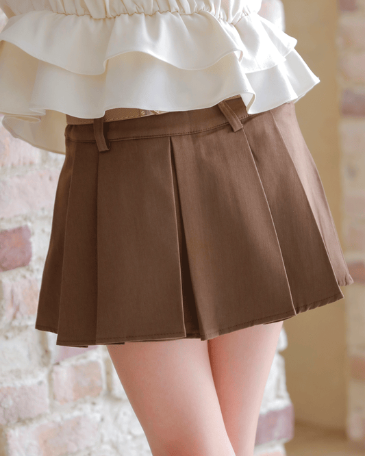 Short Pleated Skirt Pants(ベルト付き)