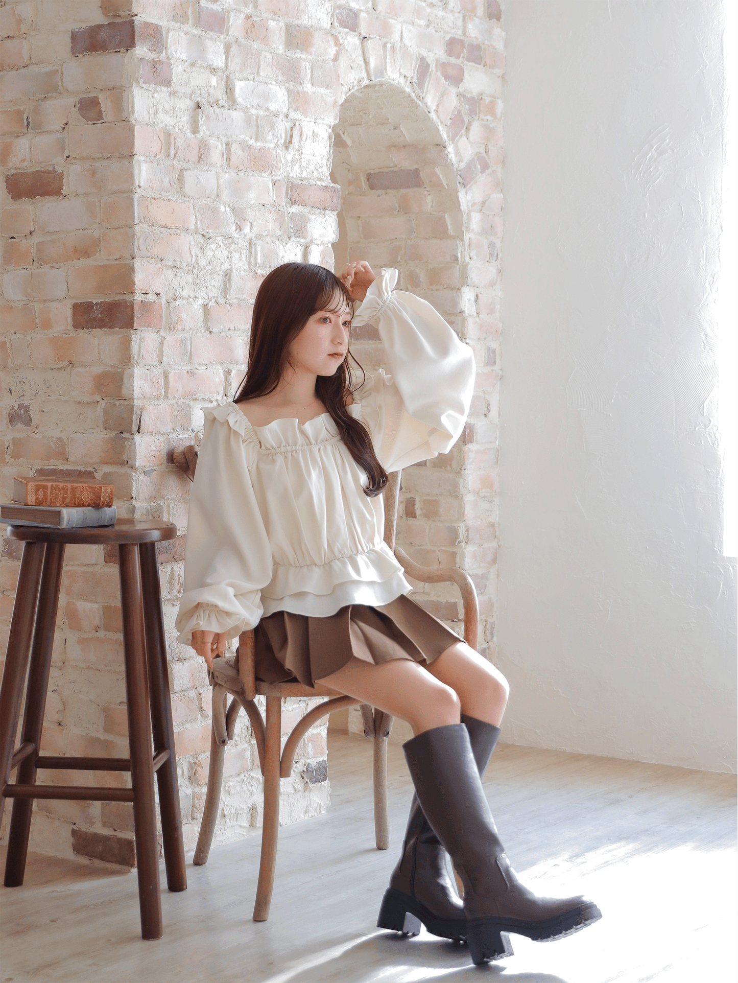 Short Pleated Skirt Pants(ベルト付き)