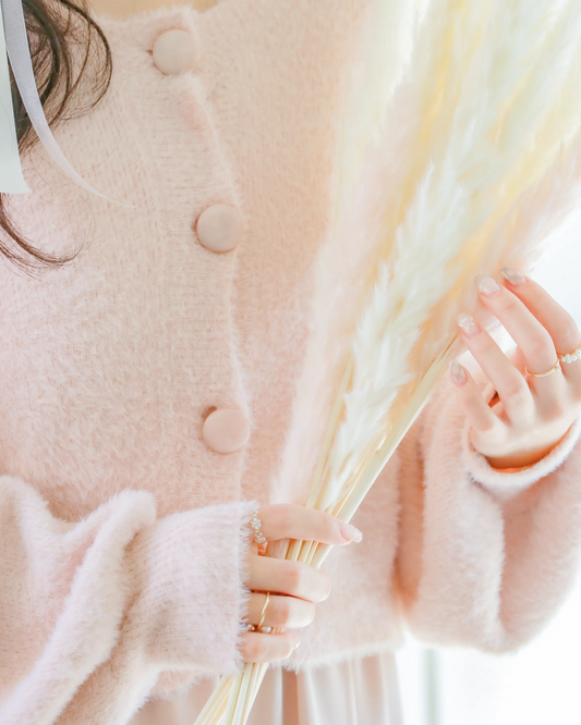 mohair short cardigan【umm pink】