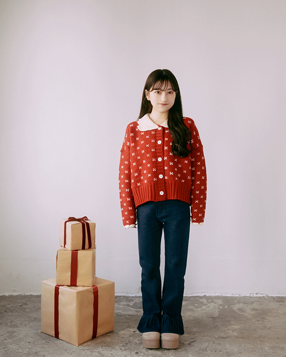 Heart collar cardigan