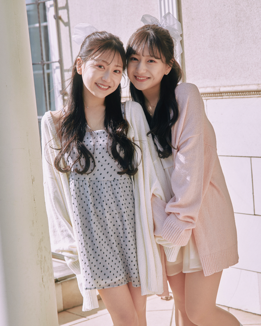 over ribbon cardigan