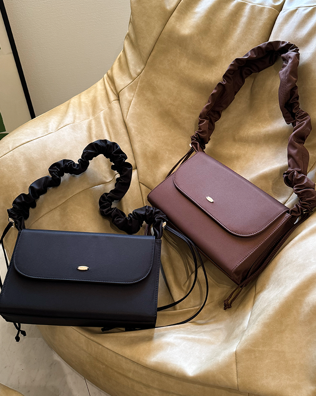 Gathered Shoulder Square Bag