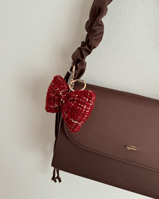 Tweed ribbon Keychain