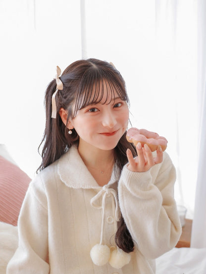 Ponpon Knit Cardigan