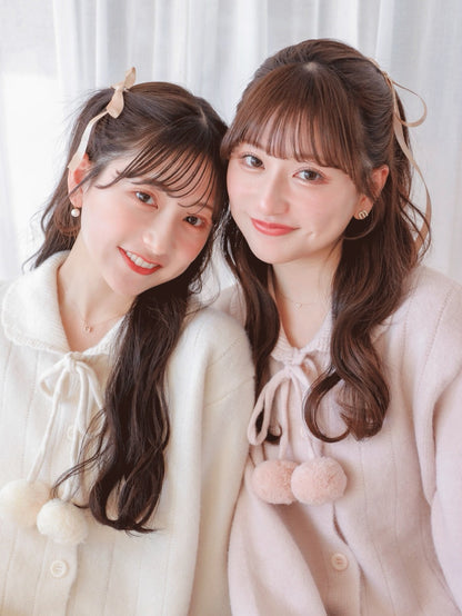 Ponpon Knit Cardigan
