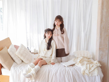 Ponpon Knit Cardigan
