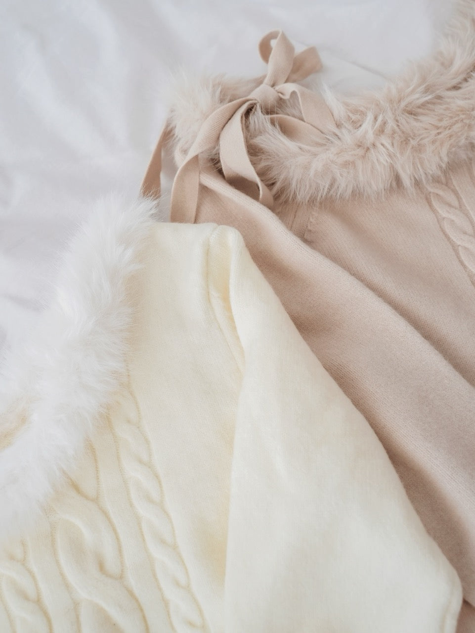 One Shoulder Fur Knit