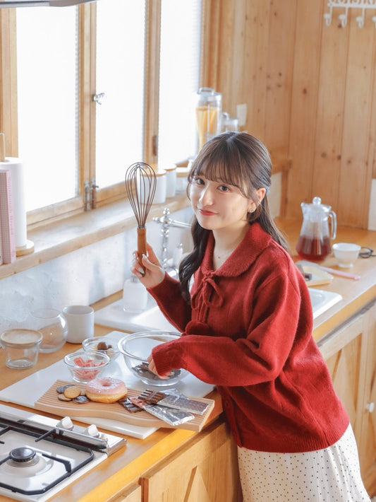 Ponpon Knit Cardigan