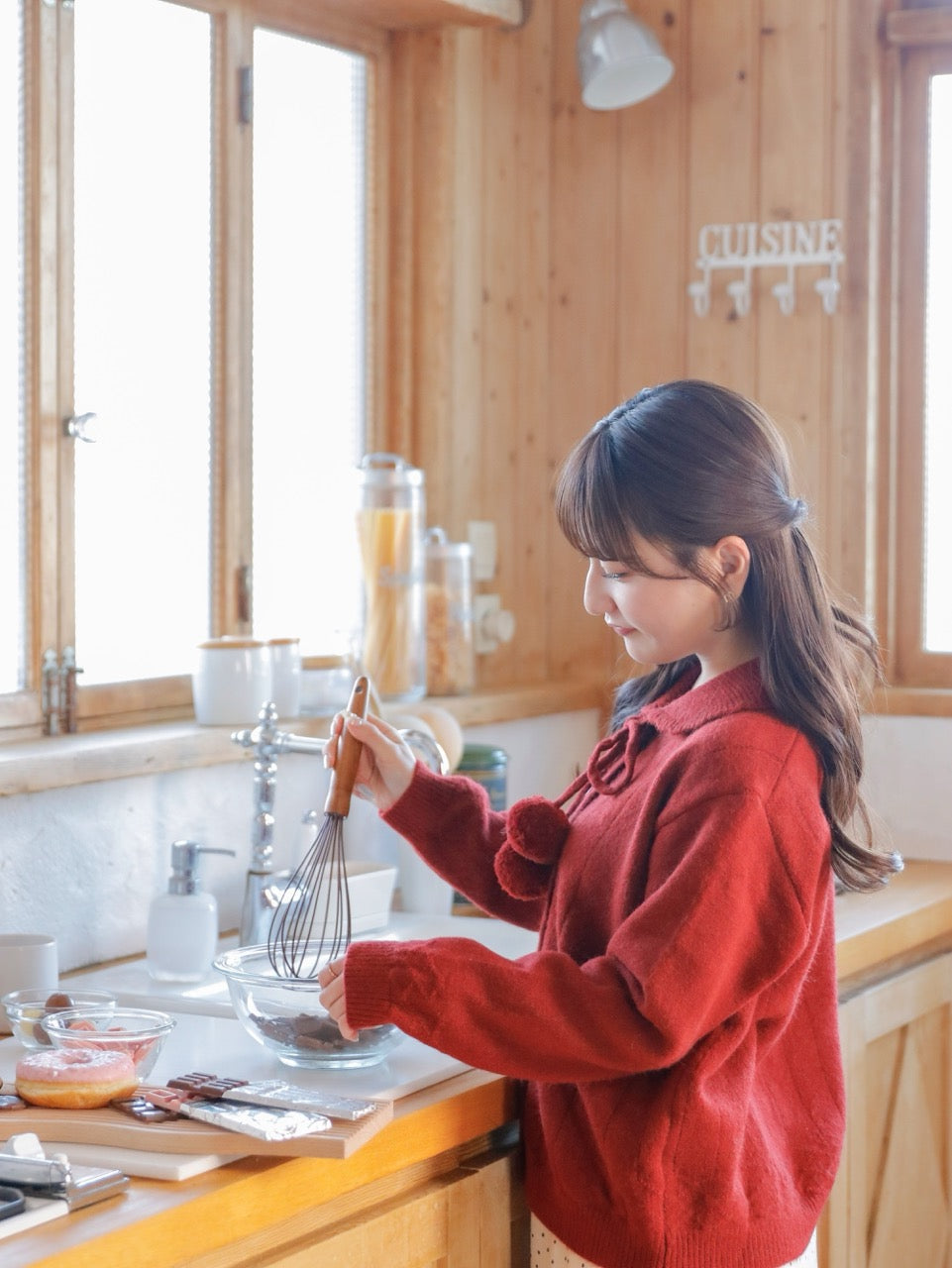 Ponpon Knit Cardigan