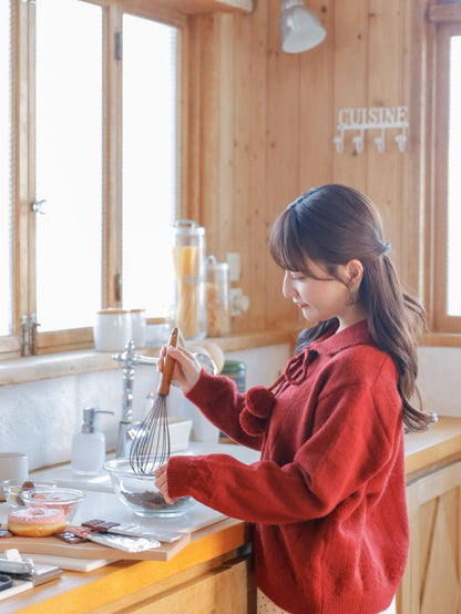 Ponpon Knit Cardigan