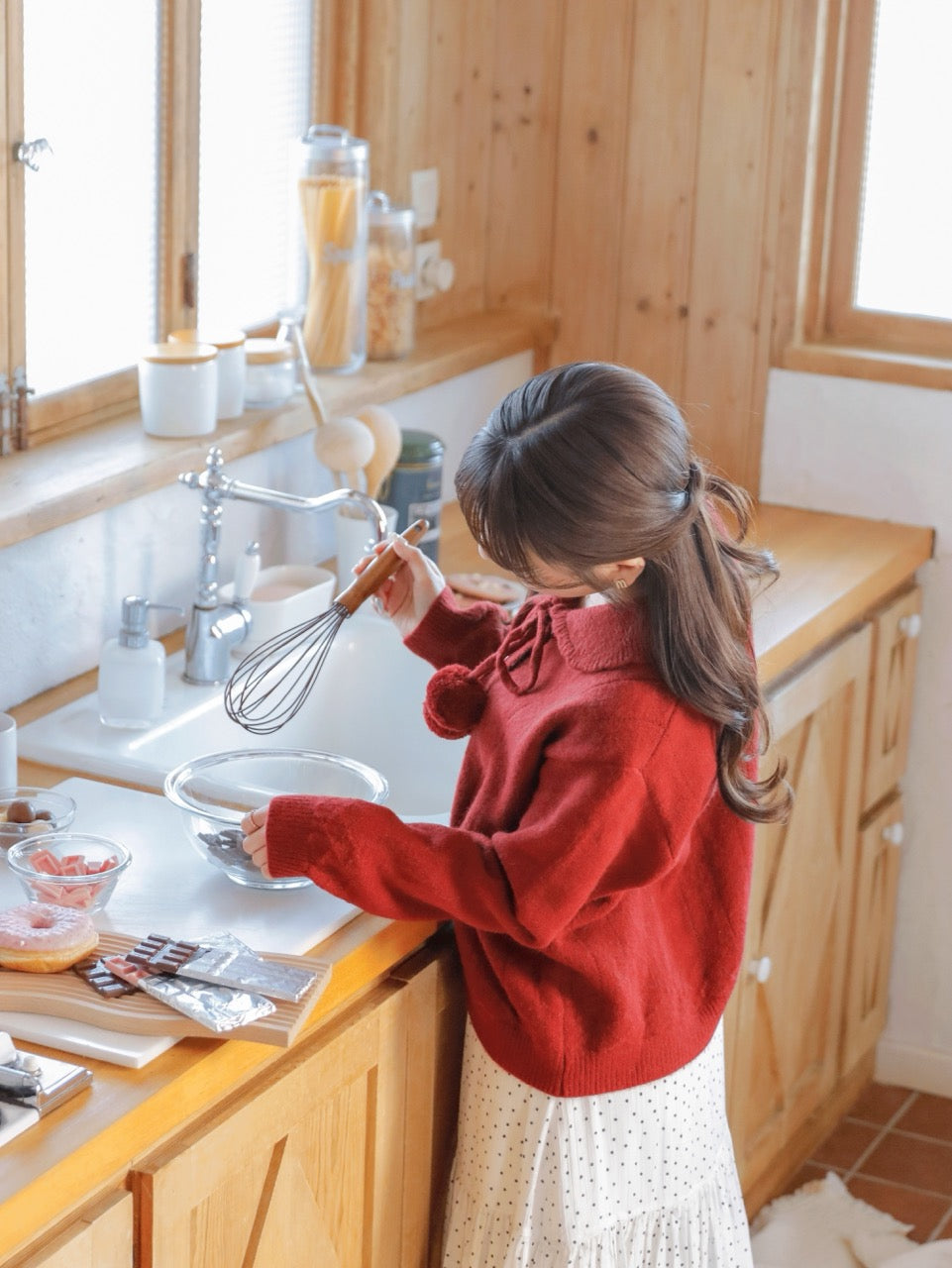 Ponpon Knit Cardigan