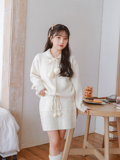 Ponpon Knit Skirt