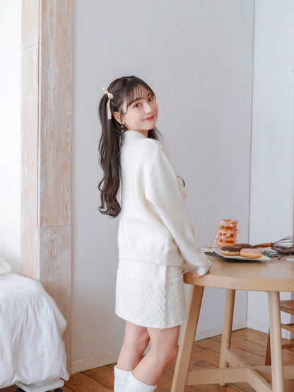 Ponpon Knit Skirt