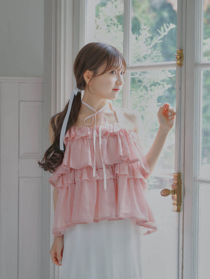 【6/17 20:00 発売】Tiered lace lame bustier