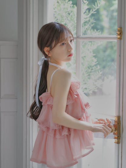 【6/17 20:00 発売】Tiered lace lame bustier