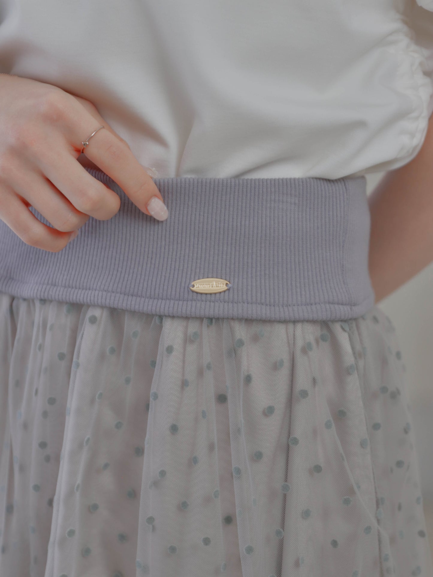 【6/17 20:00 発売】Dot tulle tiered skirt