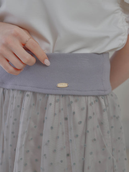 【6/17 20:00 発売】Dot tulle tiered skirt