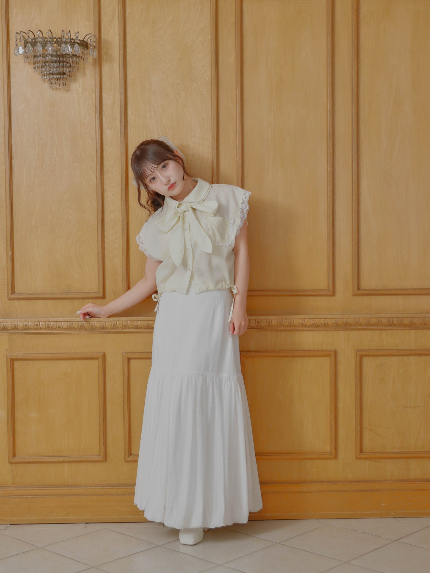【6/17 20:00 発売】No sleeve bow tie shirt
