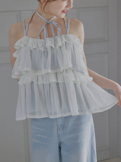 【6/17 20:00 発売】Tiered lace lame bustier