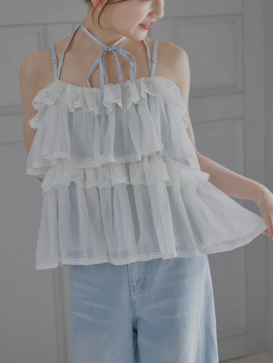 【6/17 20:00 発売】Tiered lace lame bustier
