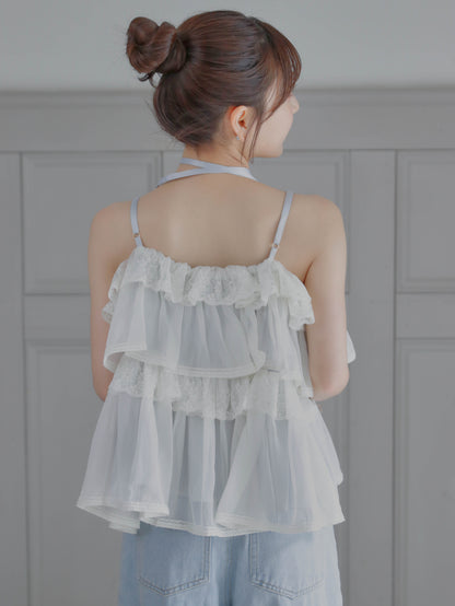 【6/17 20:00 発売】Tiered lace lame bustier