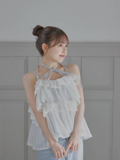【6/17 20:00 発売】Tiered lace lame bustier