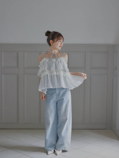 【6/17 20:00 発売】Tiered lace lame bustier