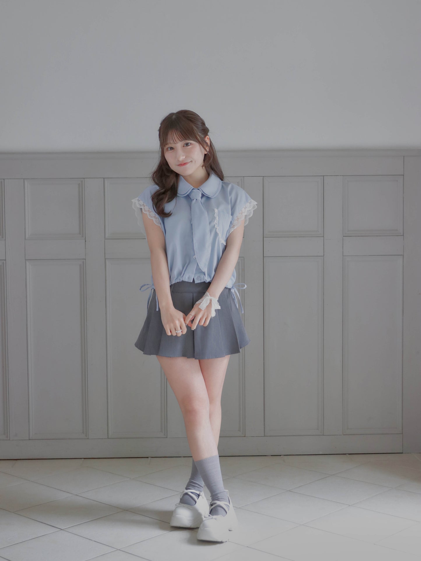 【6/17 20:00 発売】No sleeve bow tie shirt