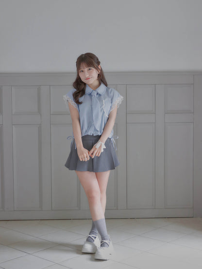 【6/17 20:00 発売】No sleeve bow tie shirt