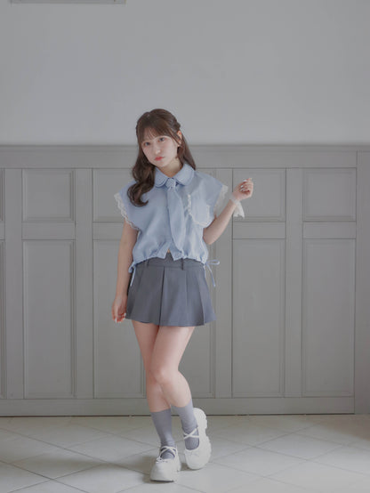 【6/17 20:00 発売】No sleeve bow tie shirt