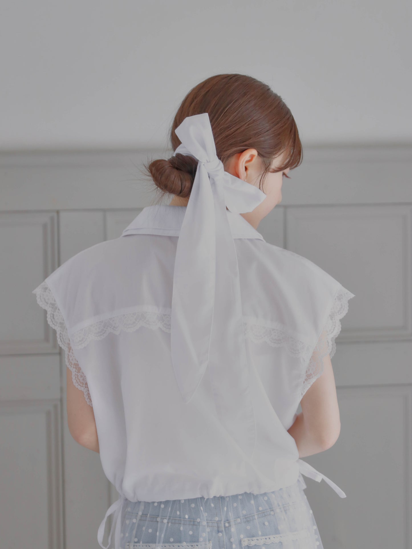 【6/17 20:00 発売】No sleeve bow tie shirt