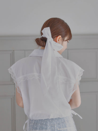 【6/17 20:00 発売】No sleeve bow tie shirt