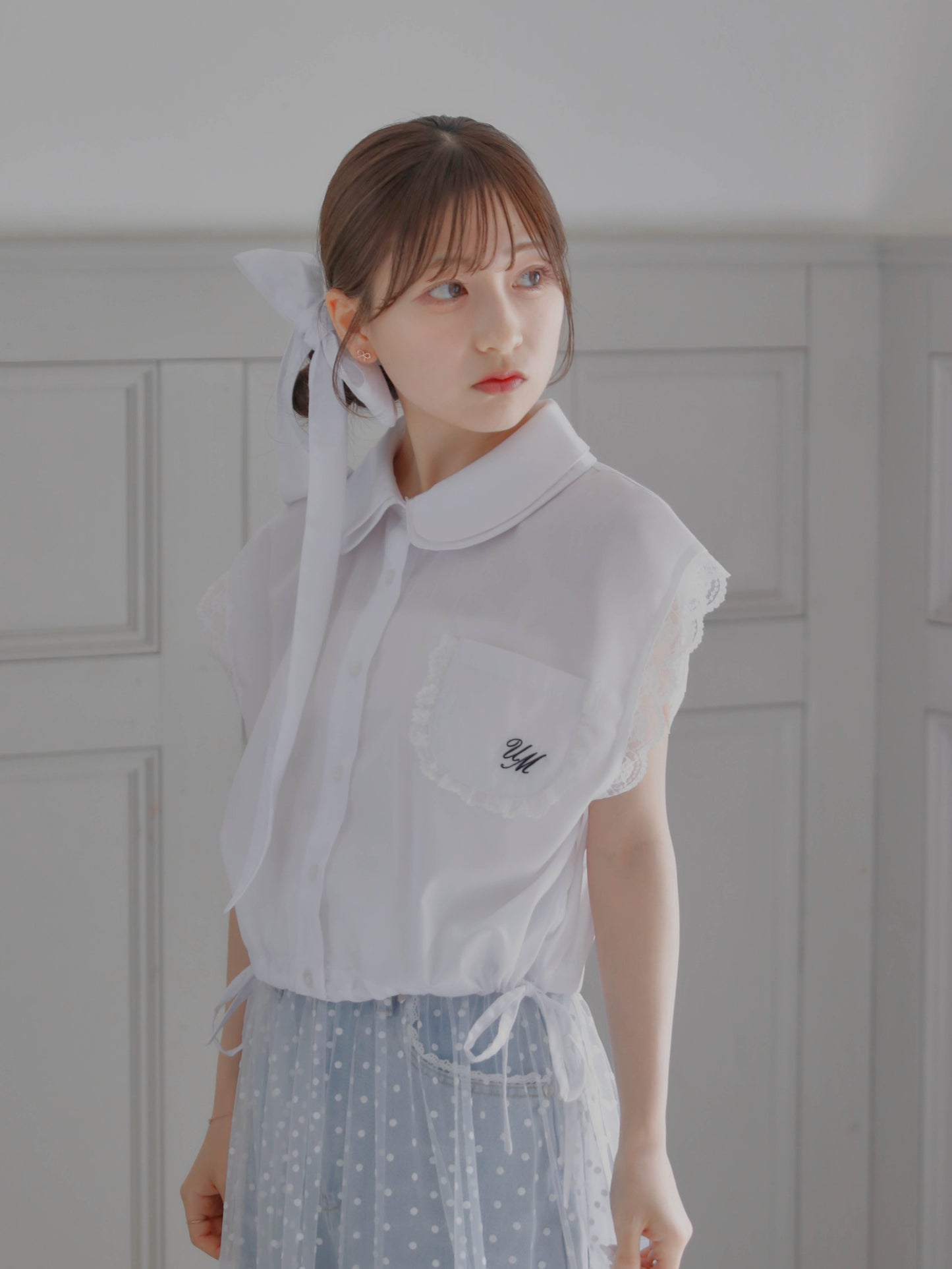 【6/17 20:00 発売】No sleeve bow tie shirt