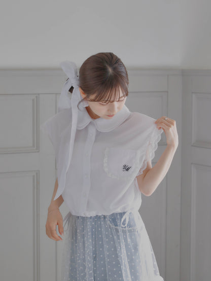 【6/17 20:00 発売】No sleeve bow tie shirt