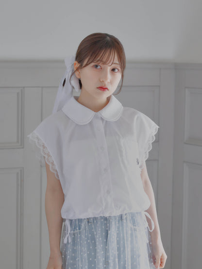 【6/17 20:00 発売】No sleeve bow tie shirt
