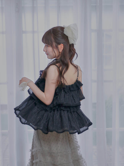 【6/17 20:00 発売】Tiered lace lame bustier