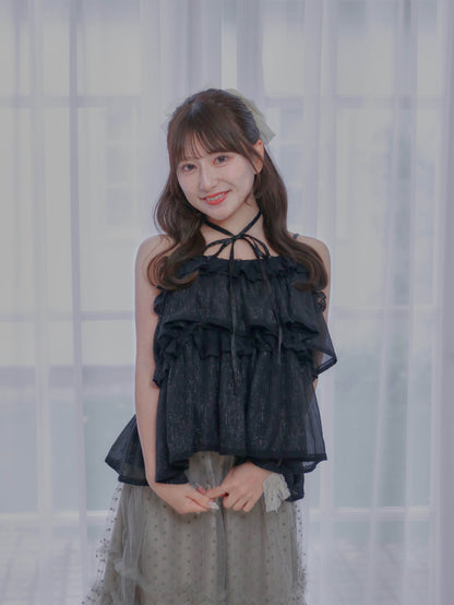 【6/17 20:00 発売】Tiered lace lame bustier
