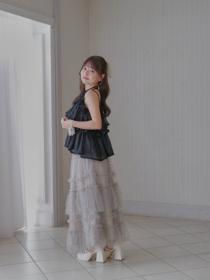【6/17 20:00 発売】Tiered lace lame bustier
