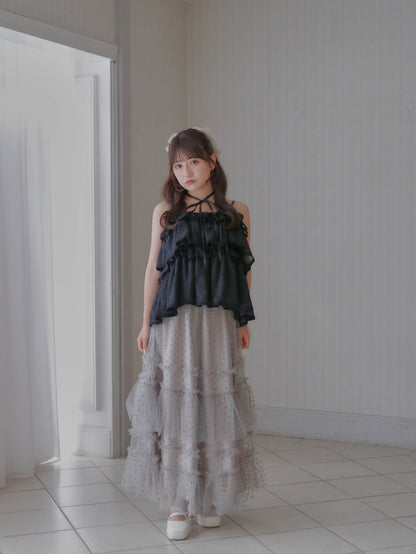 【6/17 20:00 発売】Tiered lace lame bustier