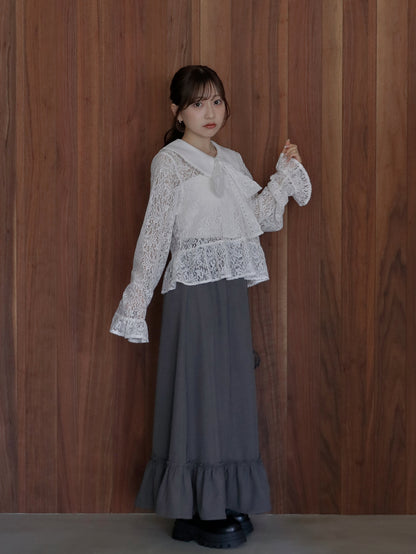 【9/16発売】Layered slit long skirt