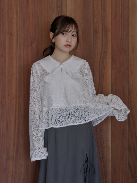 【9/16発売】Lace peplum blouse