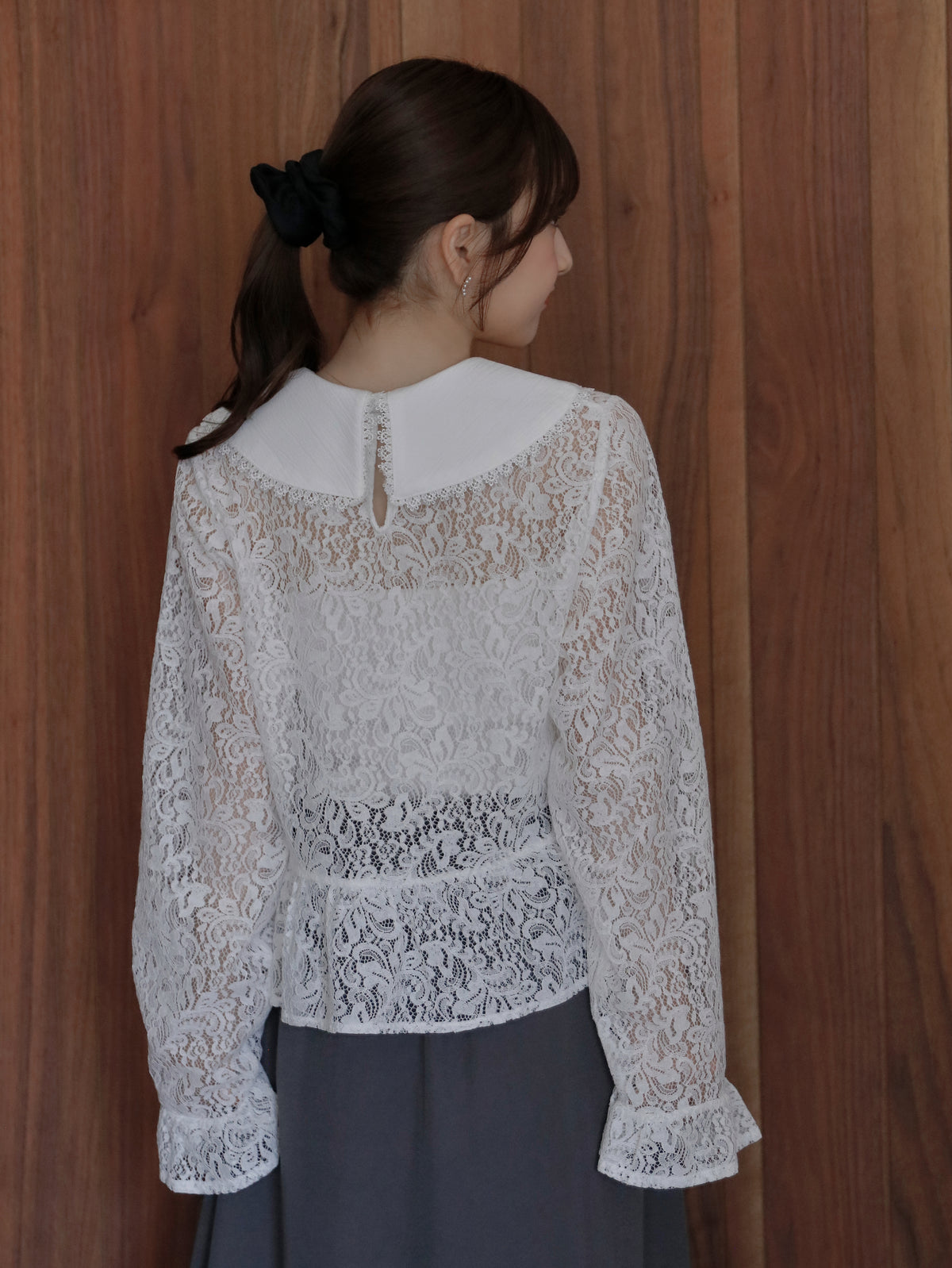 【9/16発売】Lace peplum blouse