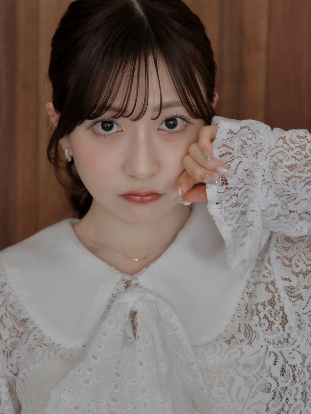 【9/16発売】Lace peplum blouse