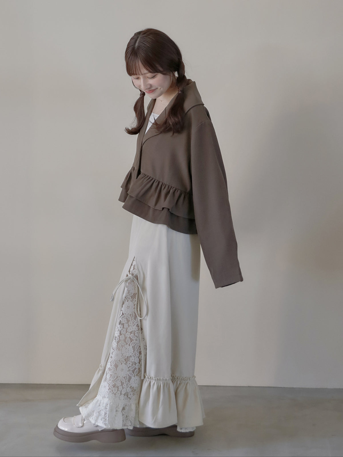 【9/16発売】Layered slit long skirt