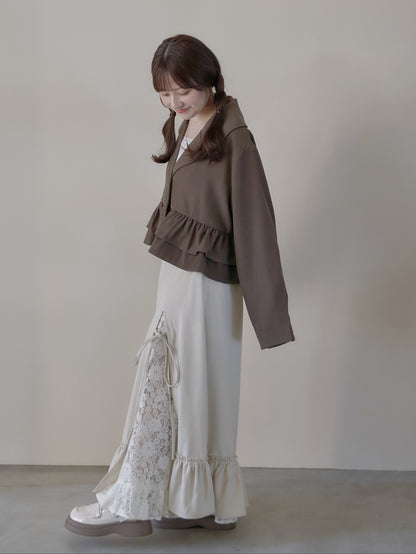 【9/16発売】Layered slit long skirt