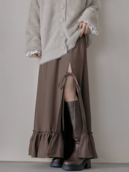 【9/16発売】Layered slit long skirt