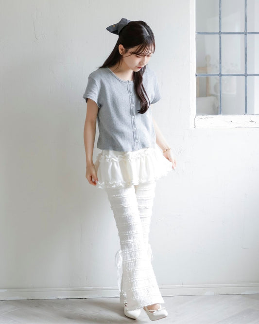 【Re Stock】lace flare pants