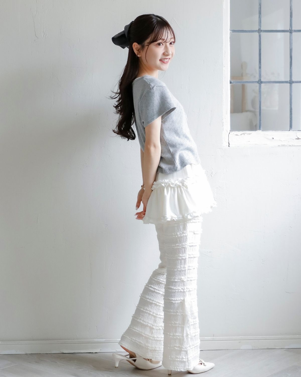 【Re Stock】lace flare pants